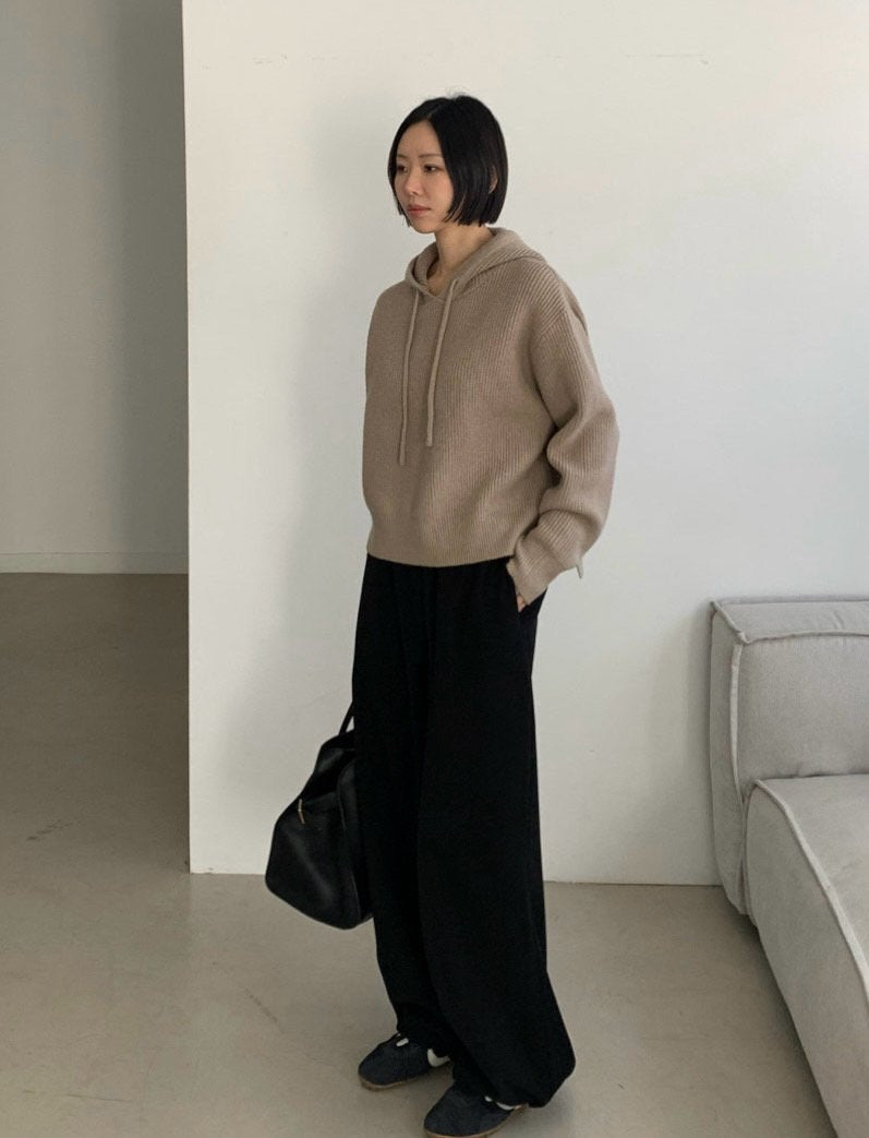 Pure Wool Cozy Rib Hoodie