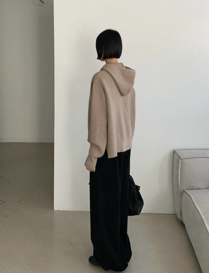 Pure Wool Cozy Rib Hoodie