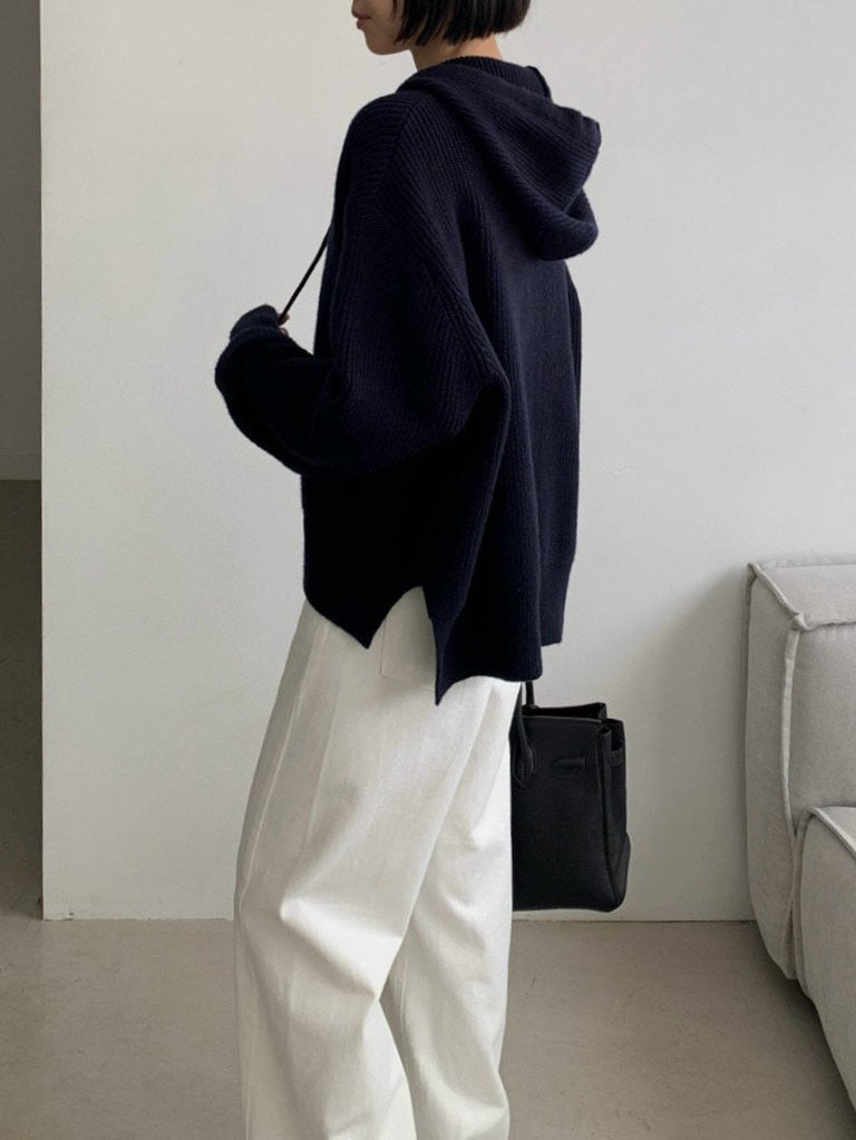 Pure Wool Cozy Rib Hoodie