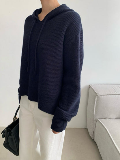Pure Wool Cozy Rib Hoodie