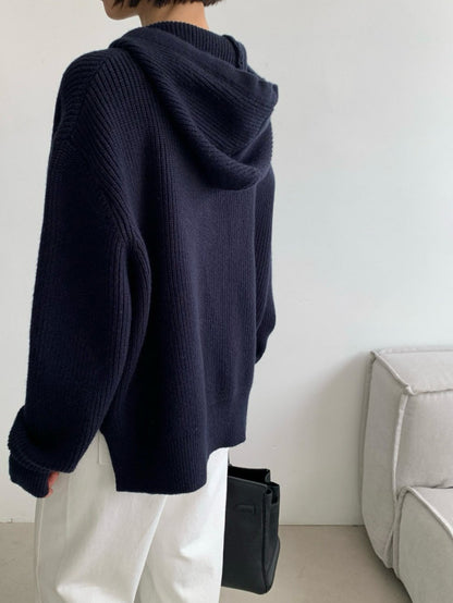 Pure Wool Cozy Rib Hoodie