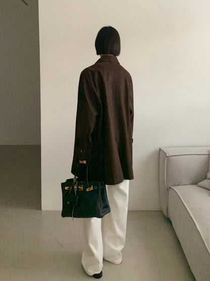 Vegan Leather Relaxed Over Jacket