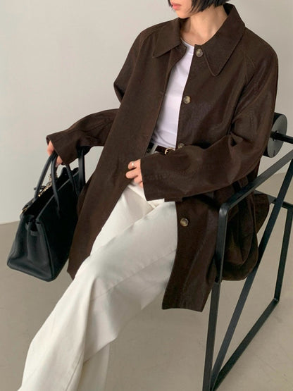 Vegan Leather Relaxed Over Jacket