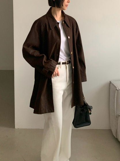 Vegan Leather Relaxed Over Jacket