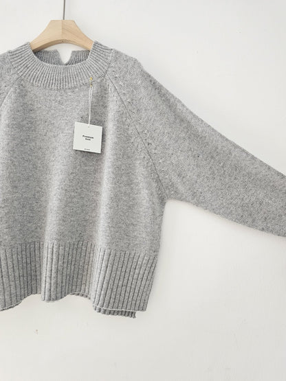 Back-Slit Super Fine Wool Cashmere Knit