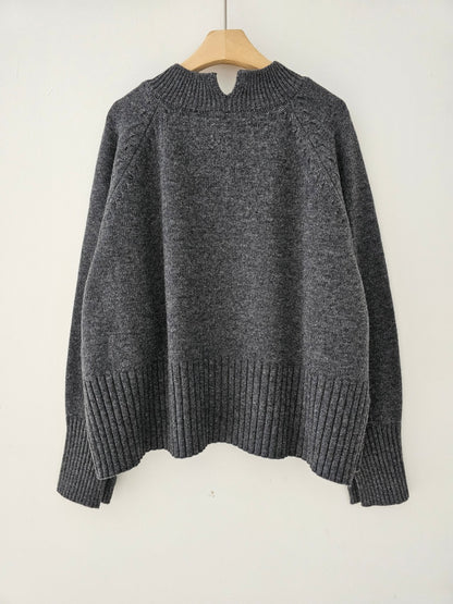 Back-Slit Super Fine Wool Cashmere Knit
