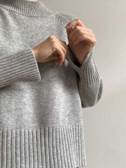 Back-Slit Super Fine Wool Cashmere Knit