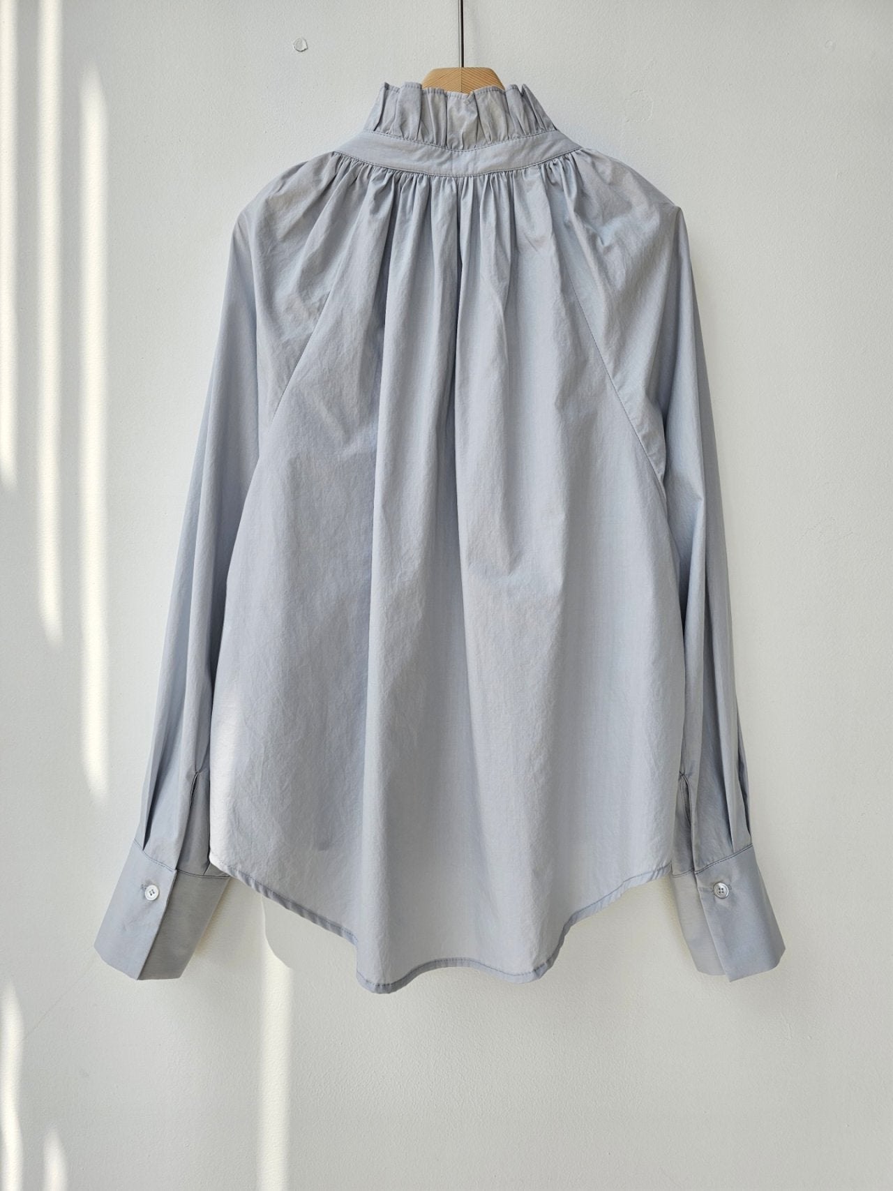 Bio-Washed Ruffle Collar Blouse