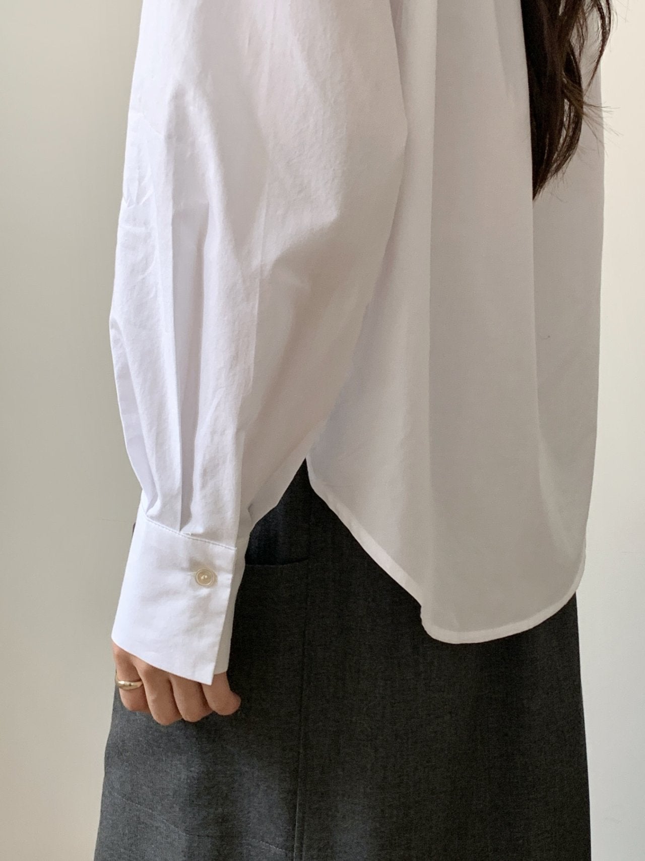 Bio-Washed Ruffle Collar Blouse