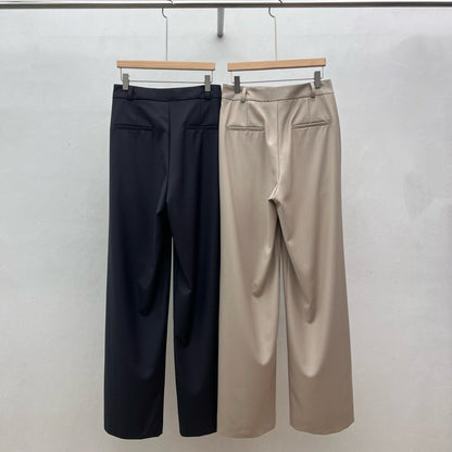 Pintuck Wide-Leg Trousers