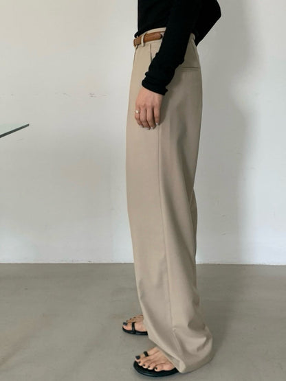 Pintuck Wide-Leg Trousers