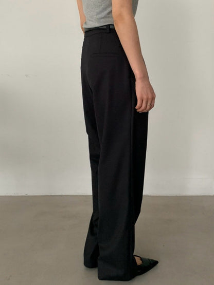 Pintuck Wide-Leg Trousers