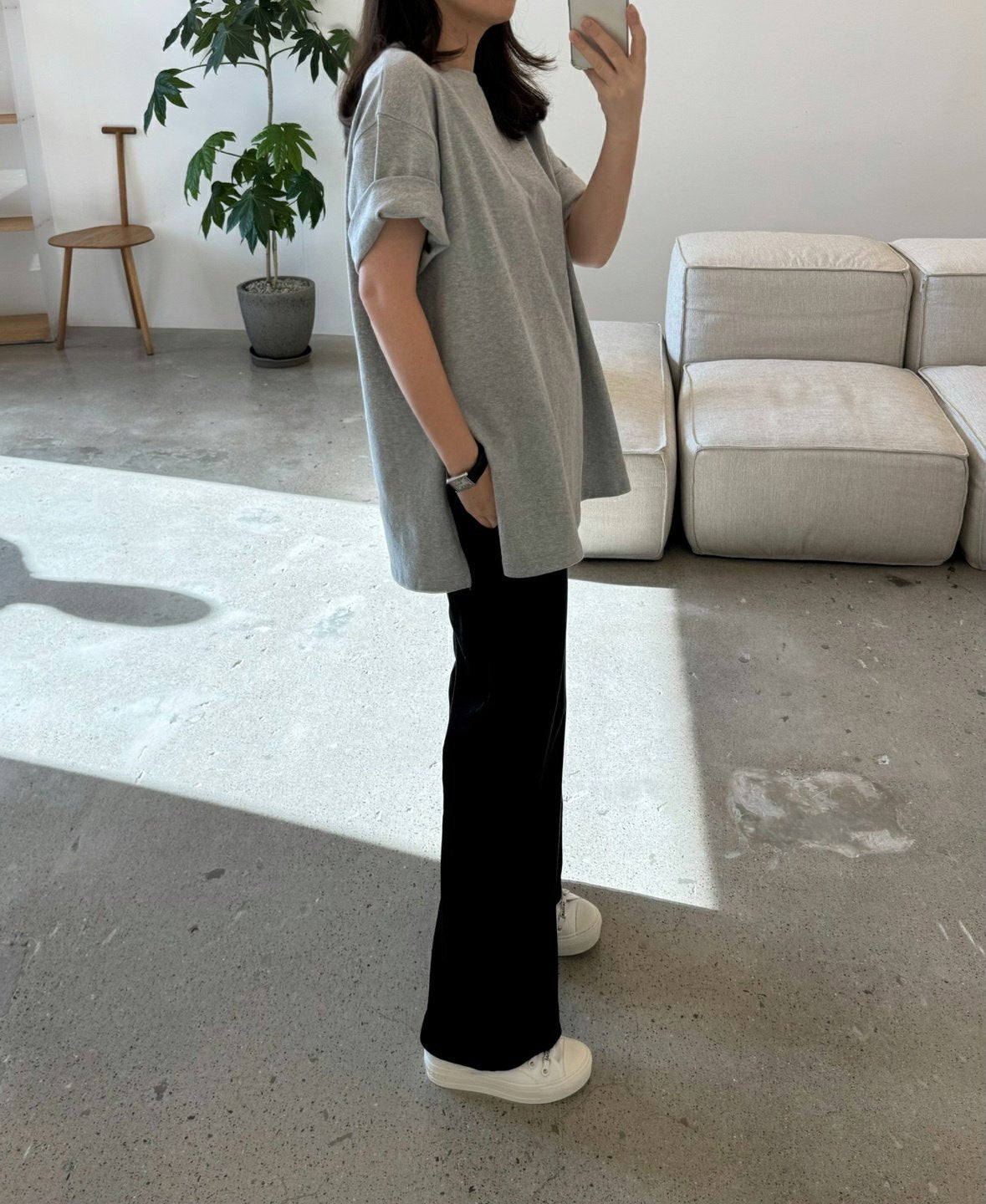 Oversized Slit Long Tee