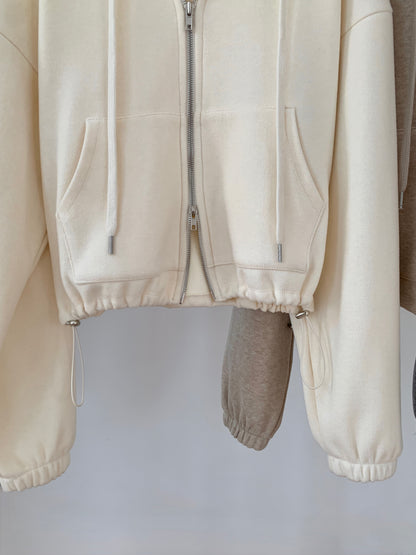 Fleece-Lined 2-Way Zip Hoodie