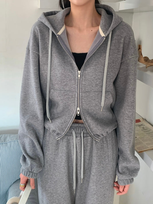 Fleece-Lined 2-Way Zip Hoodie