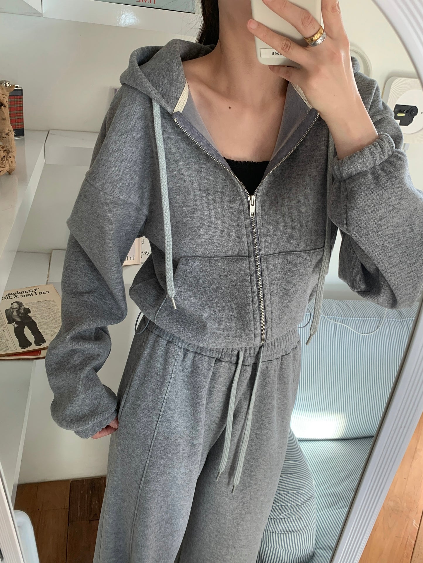 Fleece-Lined 2-Way Zip Hoodie