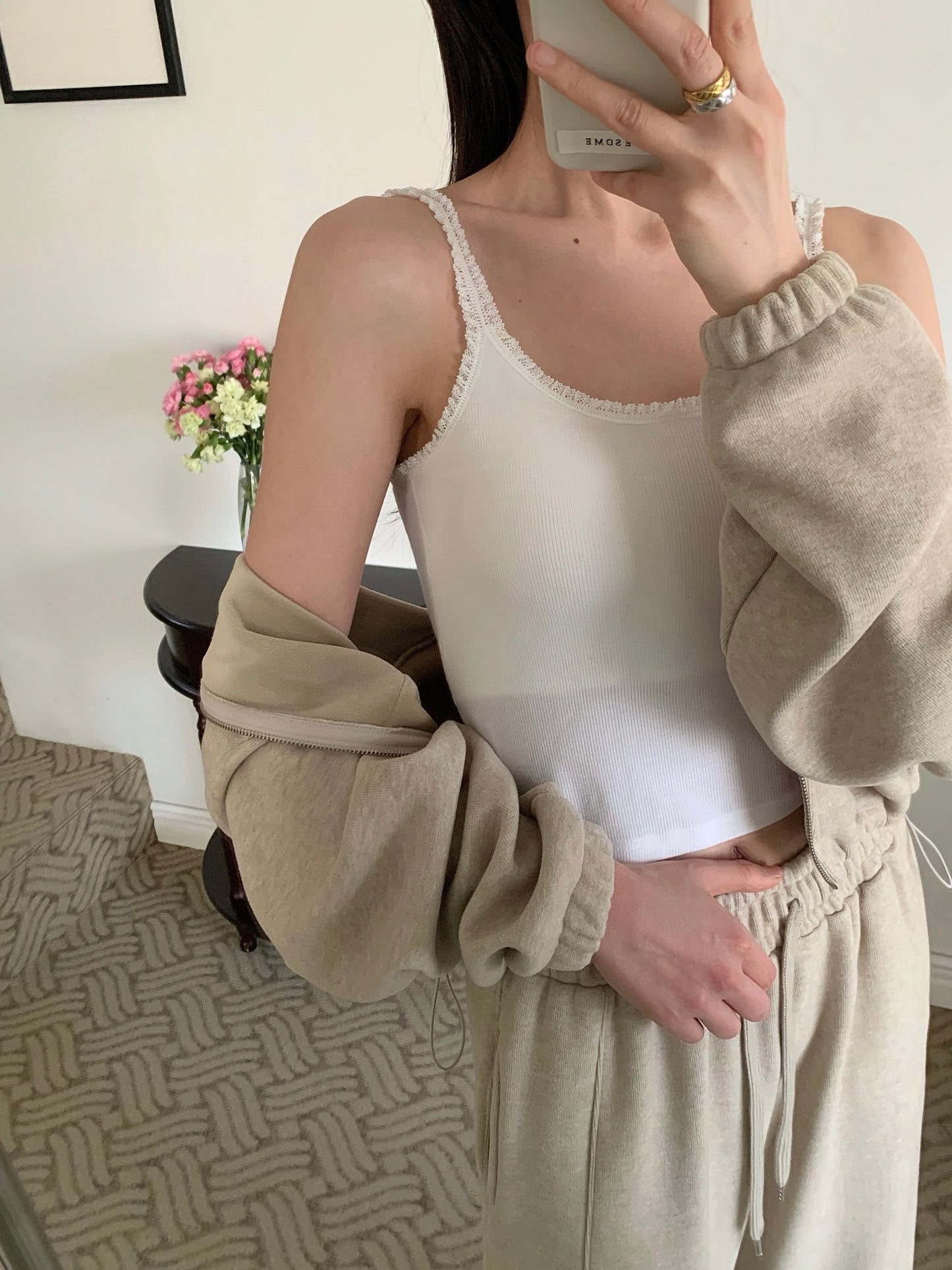 Modal Built-In Bra Lace Tank