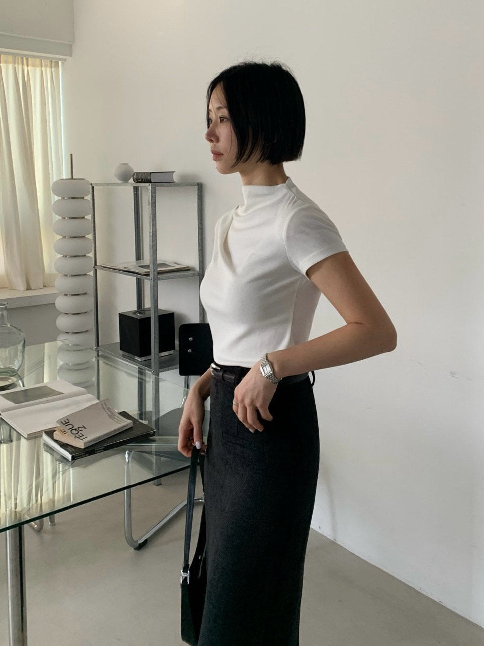 Asymmetry Soft Mock Tee