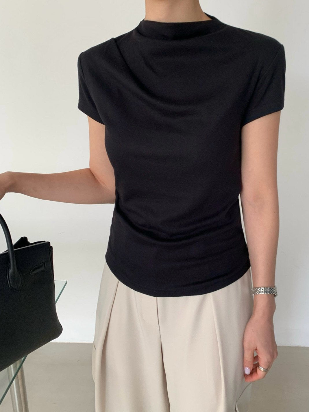 Asymmetry Soft Mock Tee