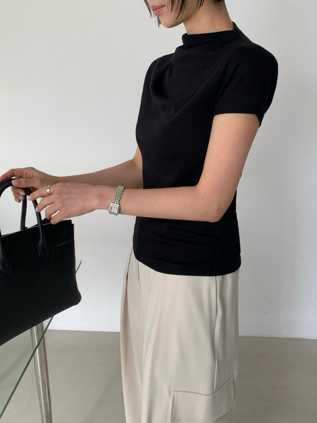 Asymmetry Soft Mock Tee