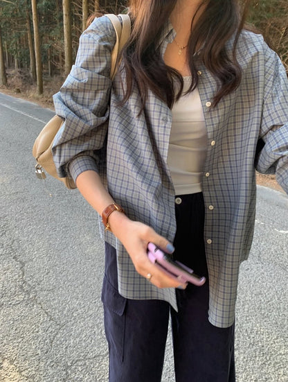 Soft Check Oversized Shirt