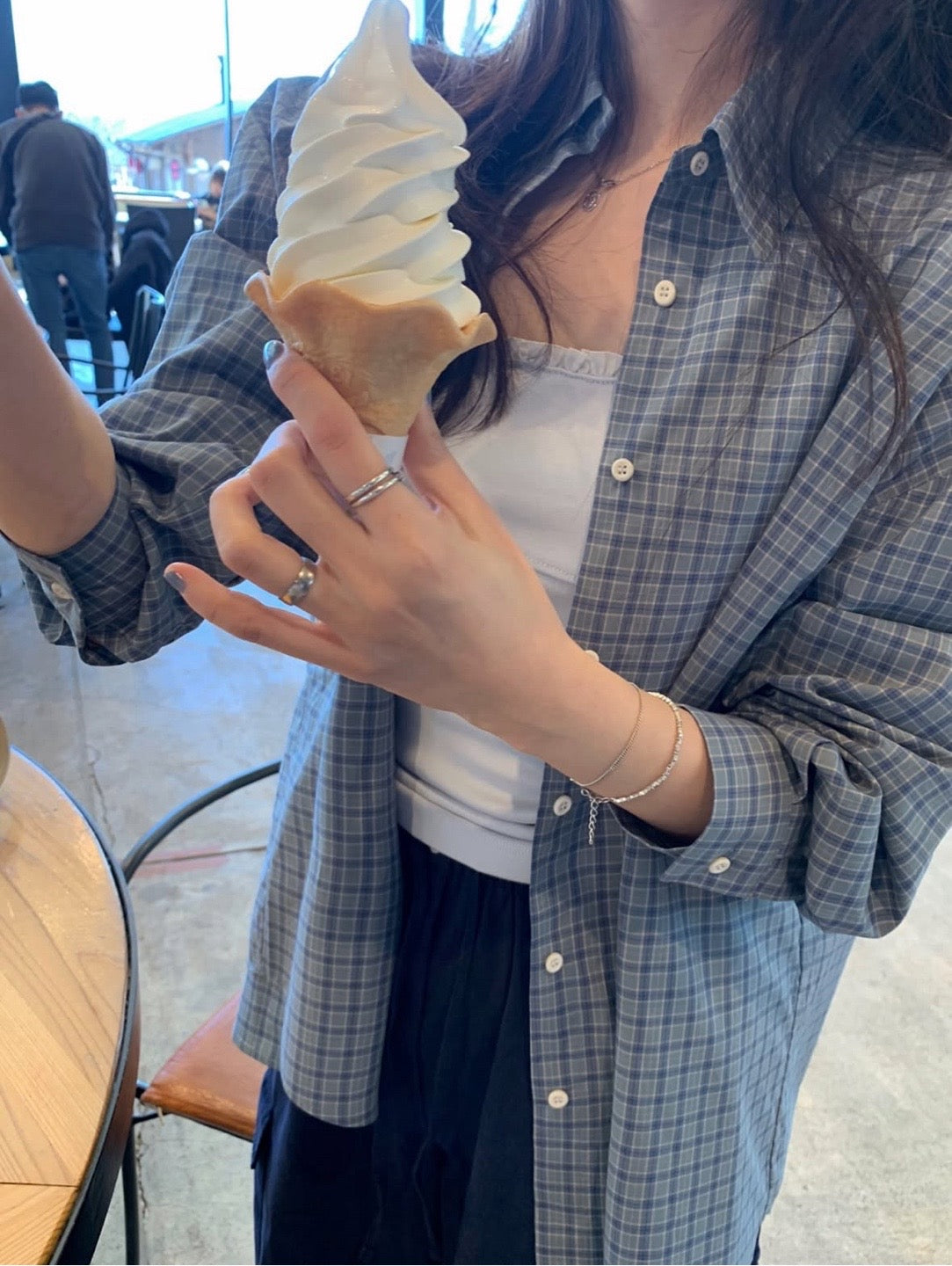 Soft Check Oversized Shirt