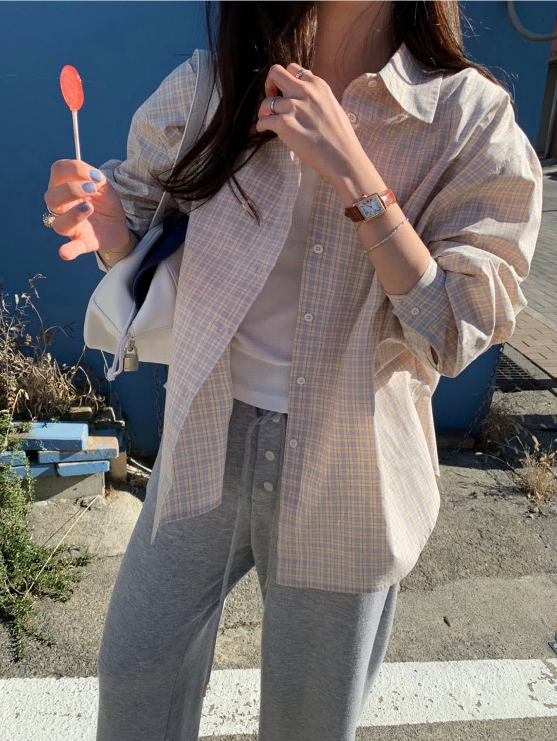 Soft Check Oversized Shirt