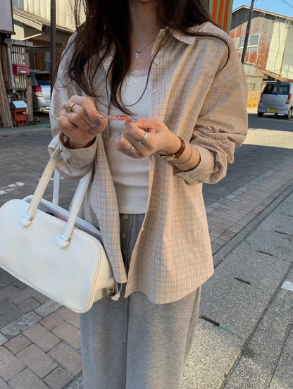 Soft Check Oversized Shirt