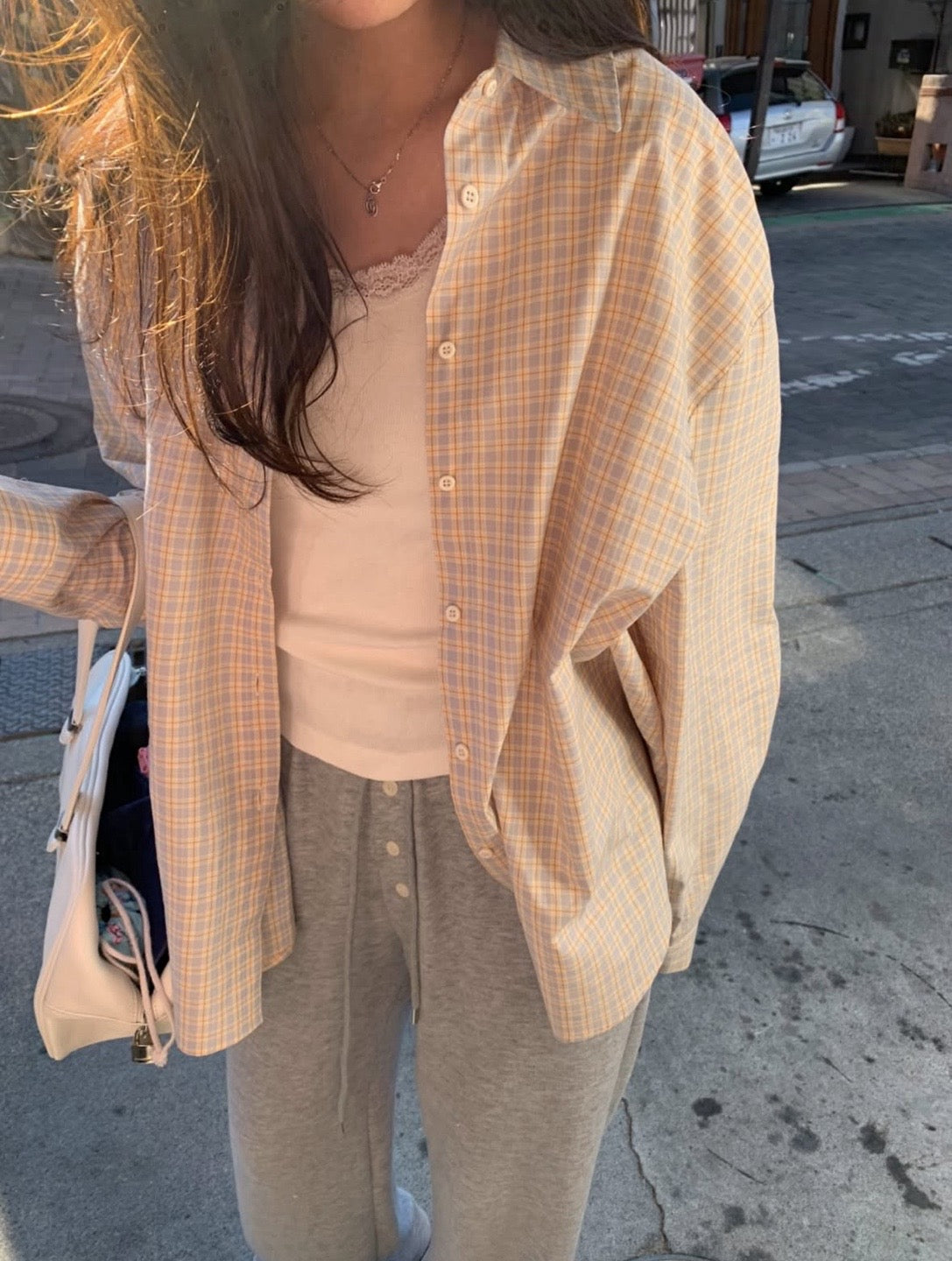 Soft Check Oversized Shirt