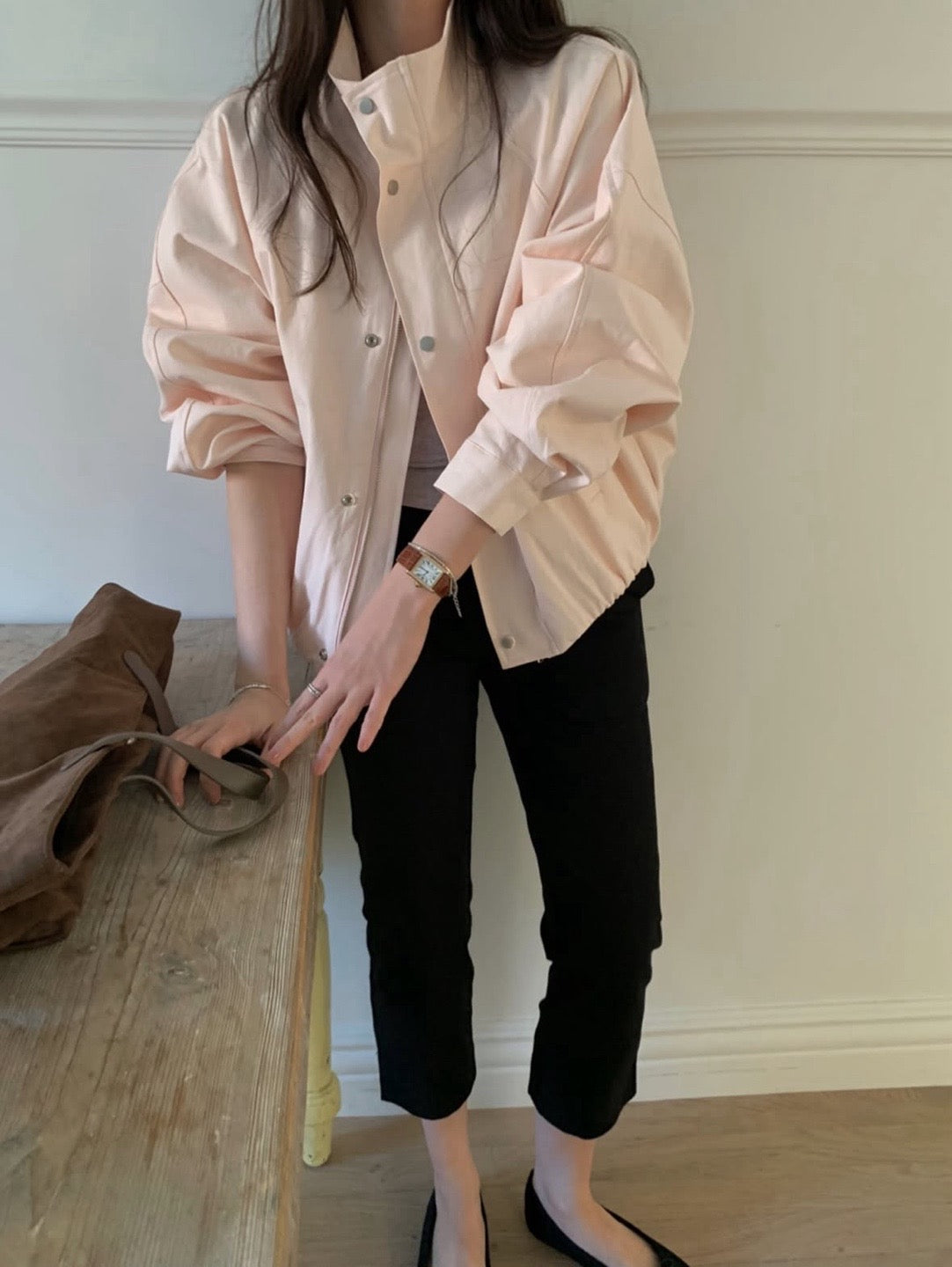 Cotton Stand Collar Jacket