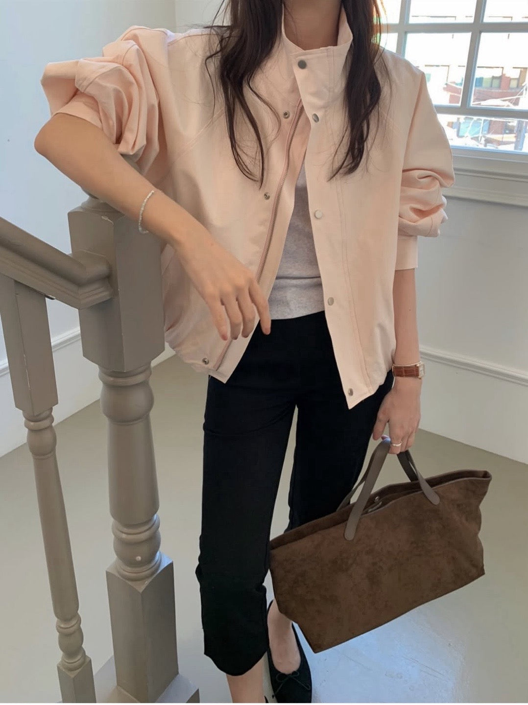 Cotton Stand Collar Jacket