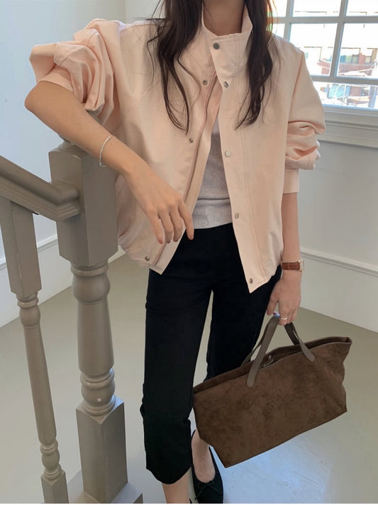 Cotton Stand Collar Jacket