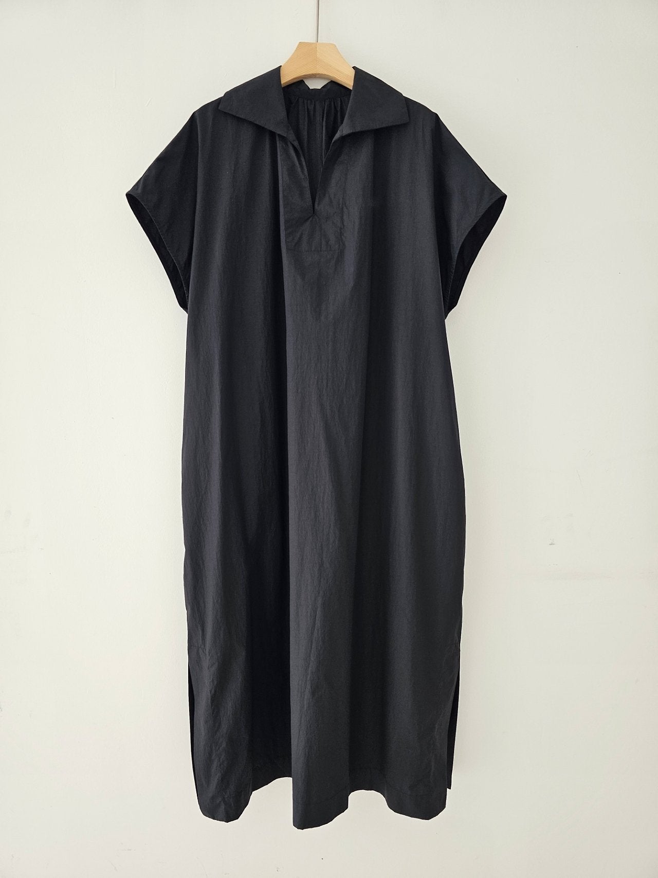 Open Collar Side Slit Dress