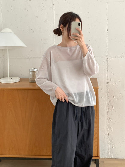 Sheer Linen Blend Knit