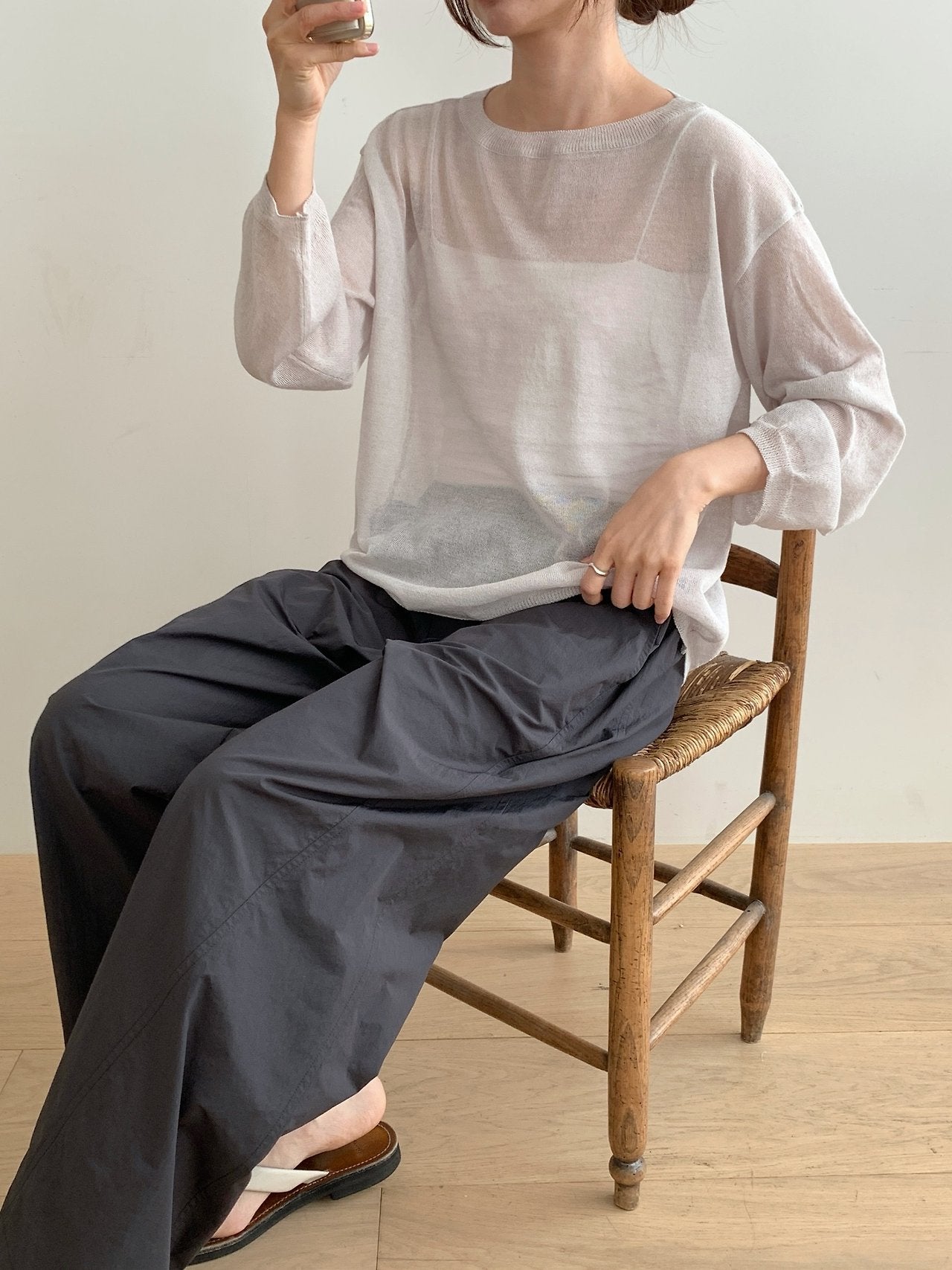 Sheer Linen Blend Knit