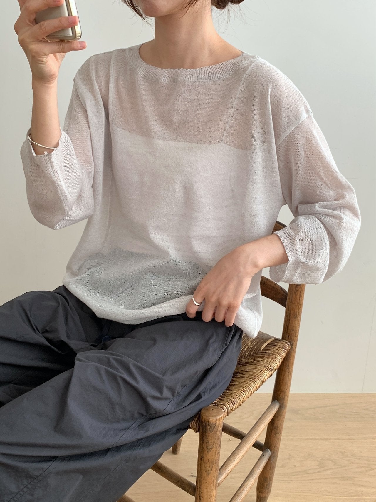 Sheer Linen Blend Knit