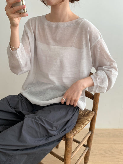 Sheer Linen Blend Knit