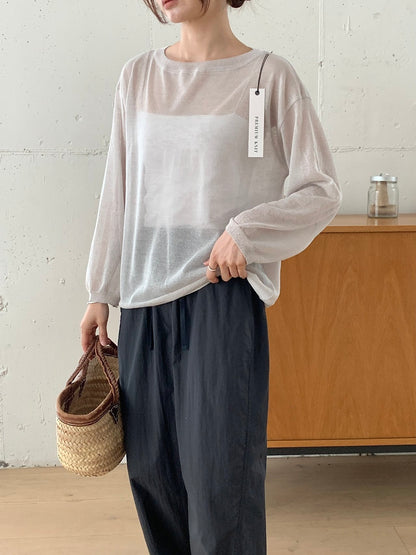 Sheer Linen Blend Knit