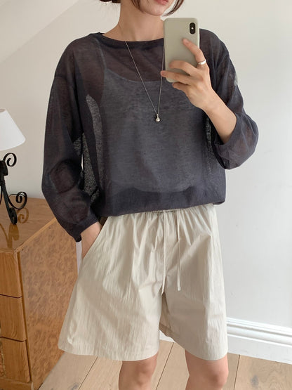Sheer Linen Blend Knit