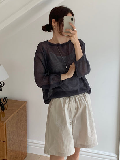 Sheer Linen Blend Knit