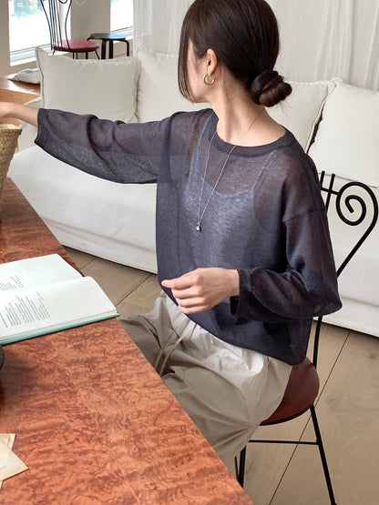 Sheer Linen Blend Knit