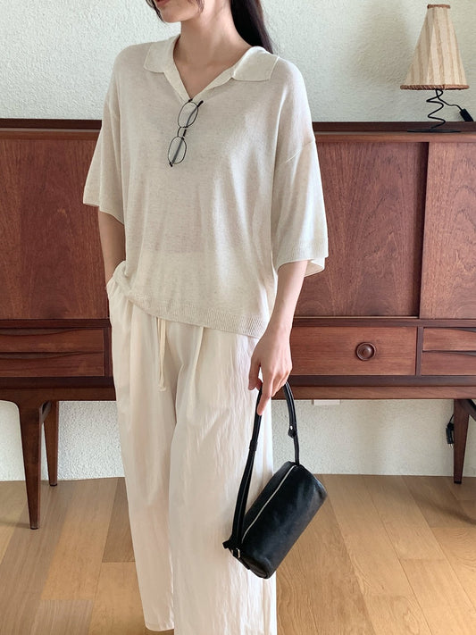 Linen Collar Knit
