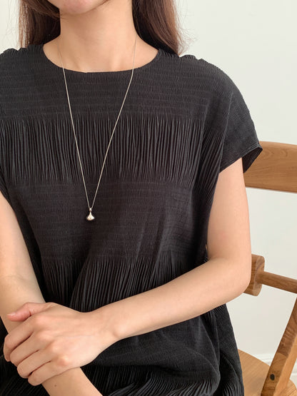 Pleated Textured Midi Dress