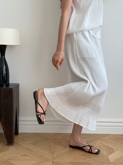 Pleated Texture Maxi Skirt