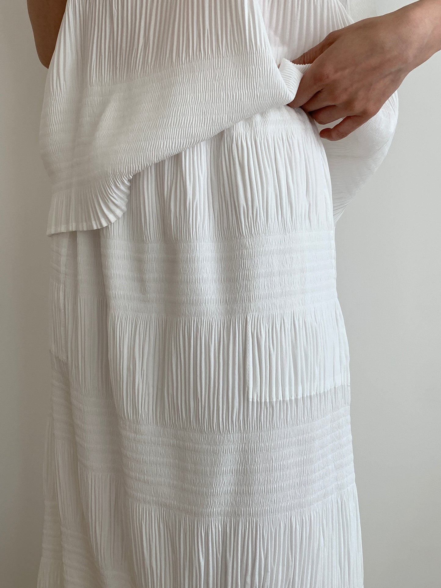 Pleated Texture Maxi Skirt