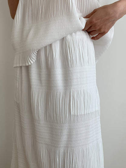 Pleated Texture Maxi Skirt