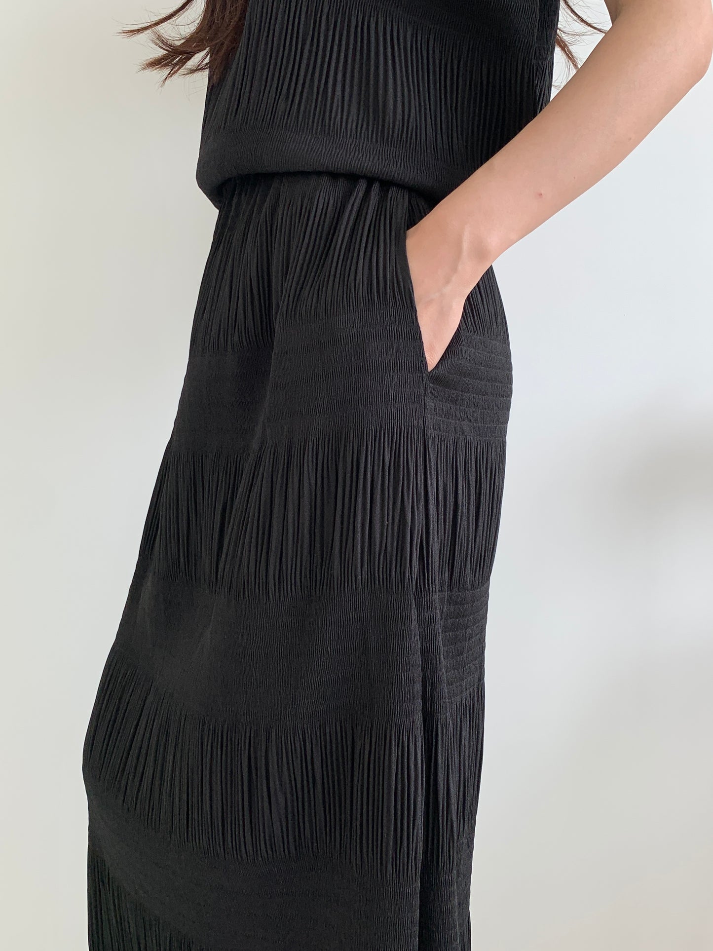 Pleated Texture Maxi Skirt