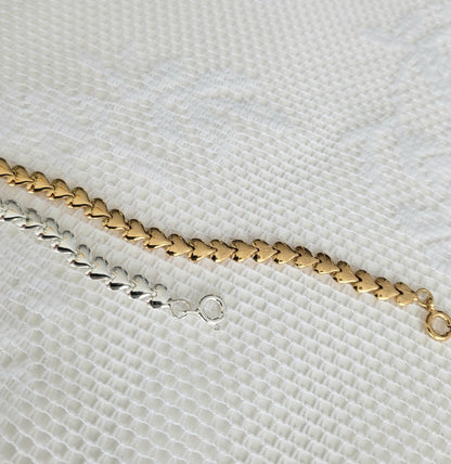 Heart Link Bracelet - Sterling Silver 925