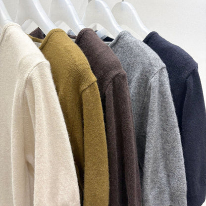 Cashmere Wool Blend Short-Sleeve Sweater