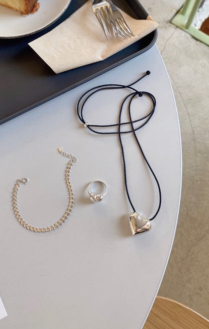 Heart Pendant Necklace - 925 Sterling Silver